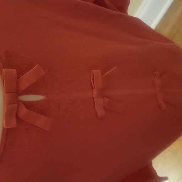 Talbots Coral Knit Top with Back Bow Detail - Picture 4 of 5